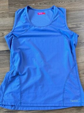 Terry Bicycles Womens Cycling Jersey Sleeveless Blue Relaxed Fit Large Pockets